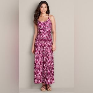 Eddie Bauer • Aster dress racerback maxi purple space dye quick dry strappy knit